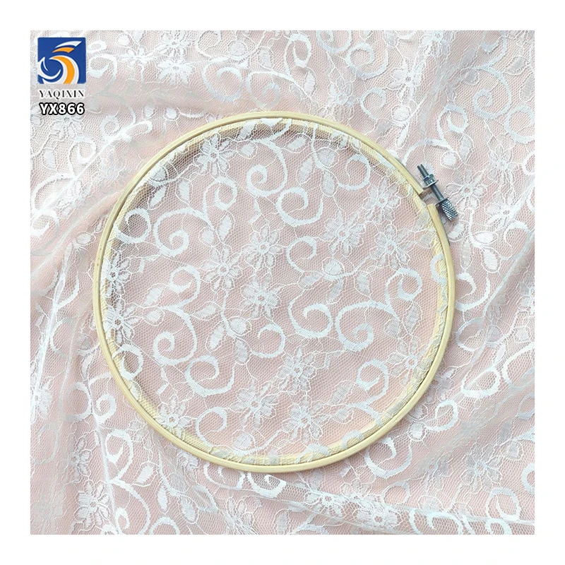 YX866 New Design Solid Dyed Knitted Chantilly Lace Fabrics Textiles Chantilly Lace Veil Garments Minimum Order Quantity 5 Yards - 图片 3