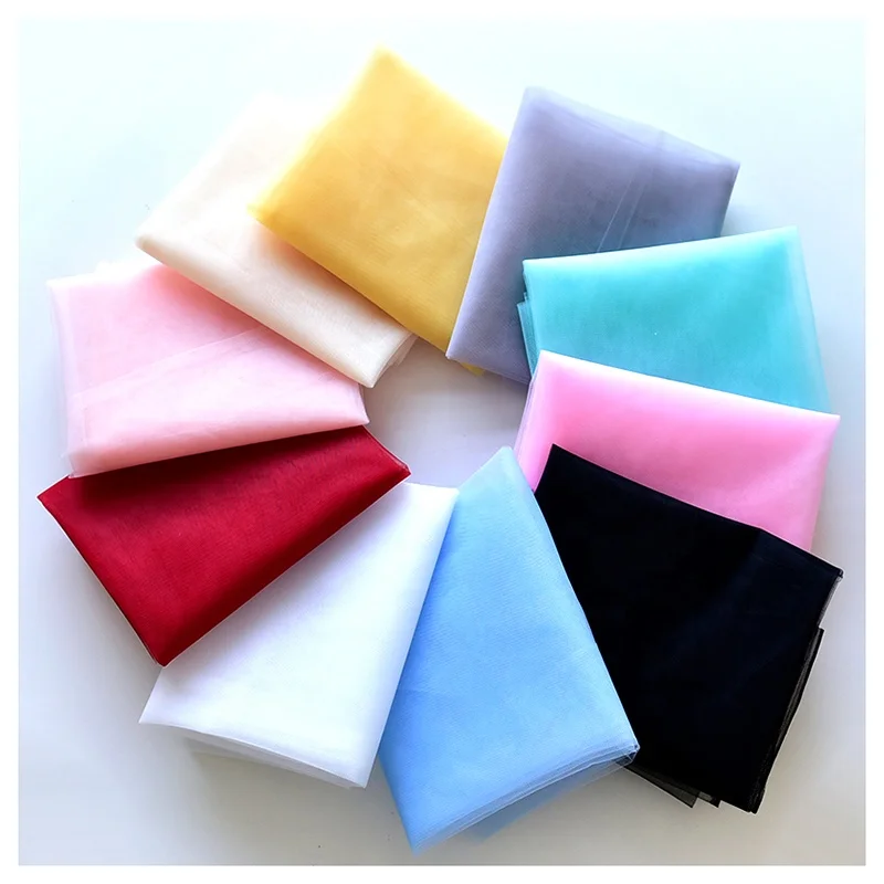 20GSM Hard Net Mesh Tulle Polyester Veil Children's Tulle Dress Tulle Wholesale Diamond Stiffened Fabric - 图片 5