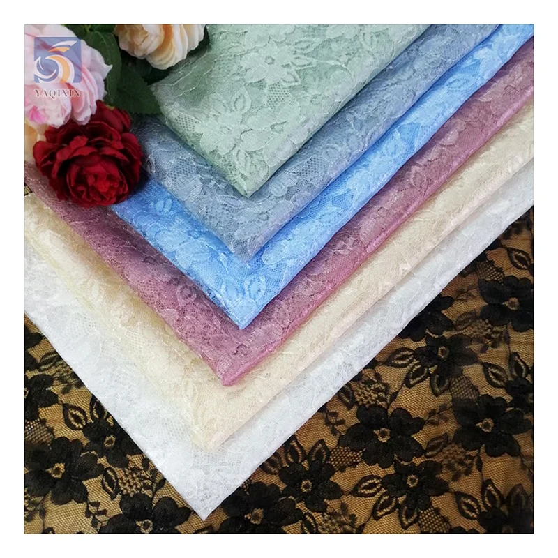 YX2599 New Arrival Bridal Chantilly Lace Fabric 5 Yards Beautiful Floral Pattern Jacquard Fabric for Clothing Lace - 图片 3