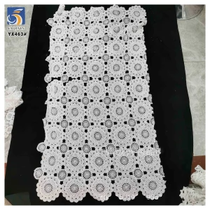 YX463 New Design Milk Silk Lace Water Soluble Lace Fabric Hollow White Lace Fabric for Clothing Wedding Dress