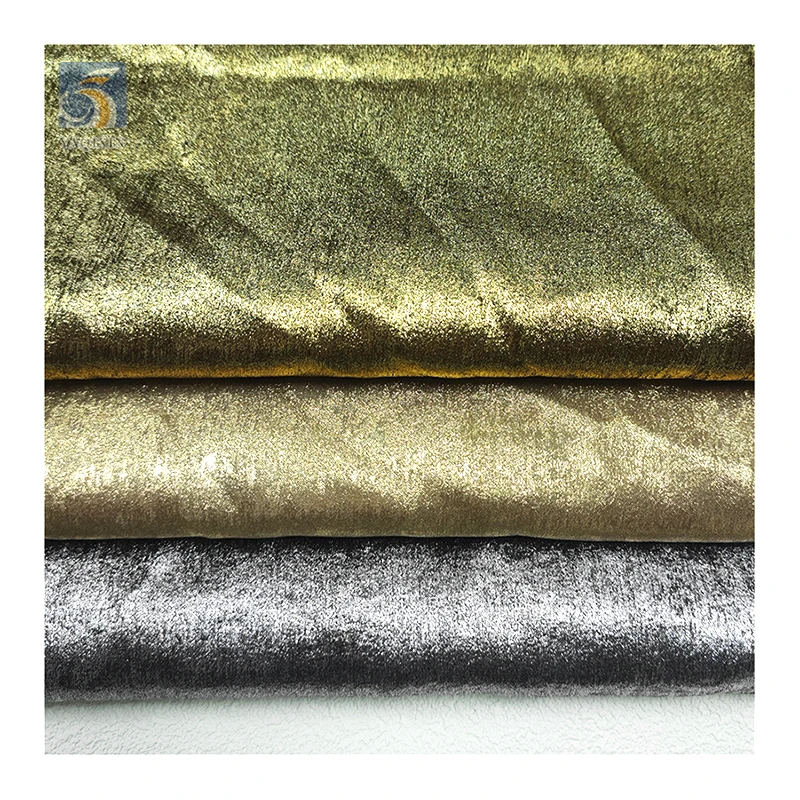 Luxury Glossy Shiny Satin Velvet Fabric for Party Dress Gold Silver Foil Shining Polyester Velvet Chiffon Fabric - 图片 4