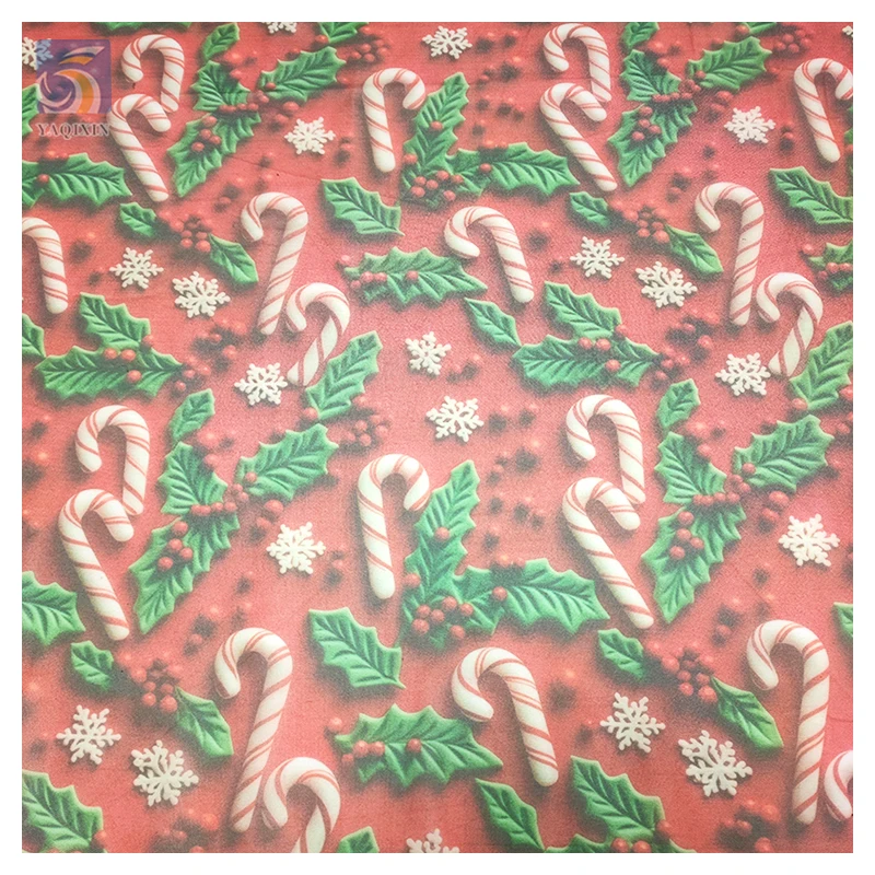 2025 Polyester/Nylon Printed Tulle Fabric for Christmas Green Red Print Tulle Mesh Fabric Clothes Christmas Textile Fabric