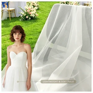 YX296 High Quality Lightweight 100% Polyester 30D Soft Tulle Mesh Fabric for Kids' Wedding Dresses and Garments for Girls