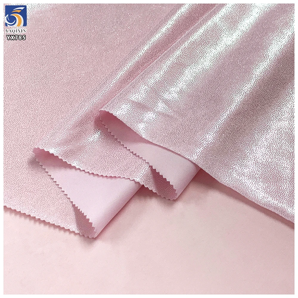 YX785-1 Fashionable Bikini Clothing Foil Printing Shiny Knitted Fabric 4 Way Stretch Swimwear Nylon Spandex Fabric - 图片 5