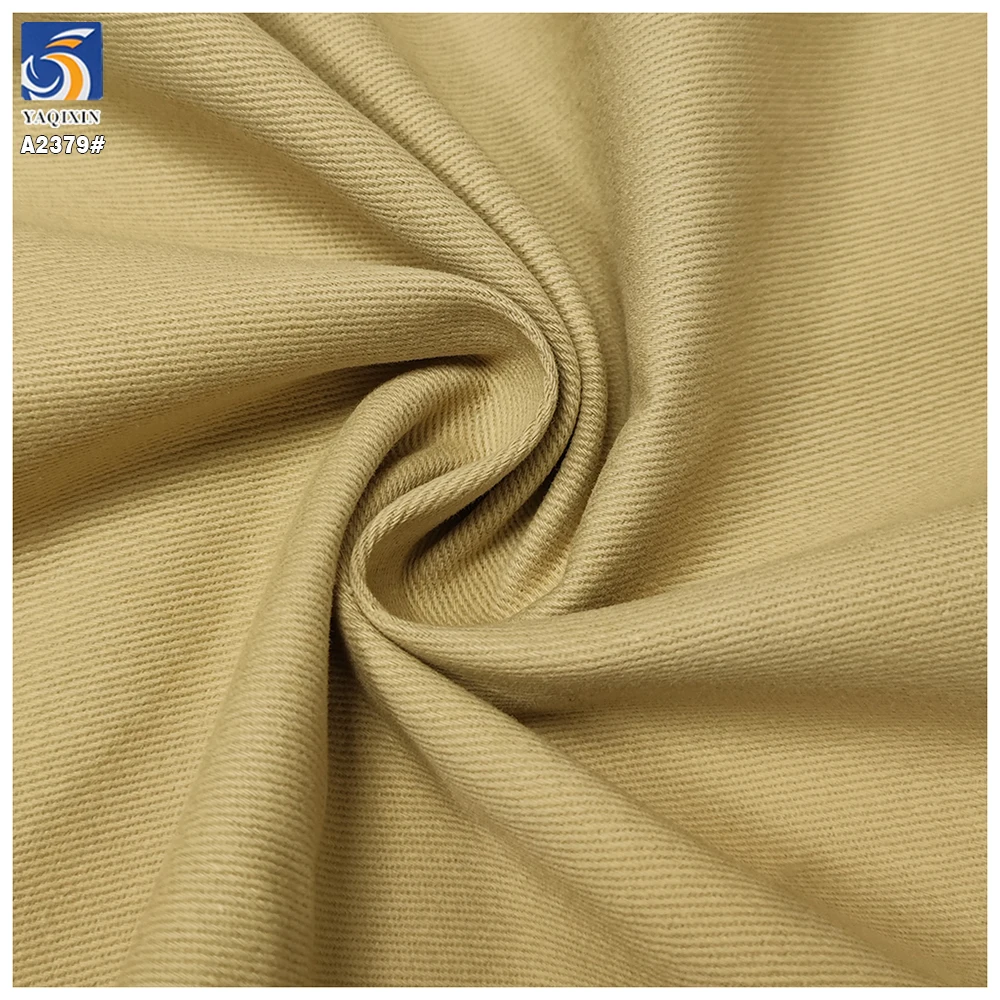 A2379 Wholesale 245gsm Washed Super Soft 100% Cotton Twill Fabric Khaki Cotton Woven Shirt Trousers Fabric for Man - 图片 5