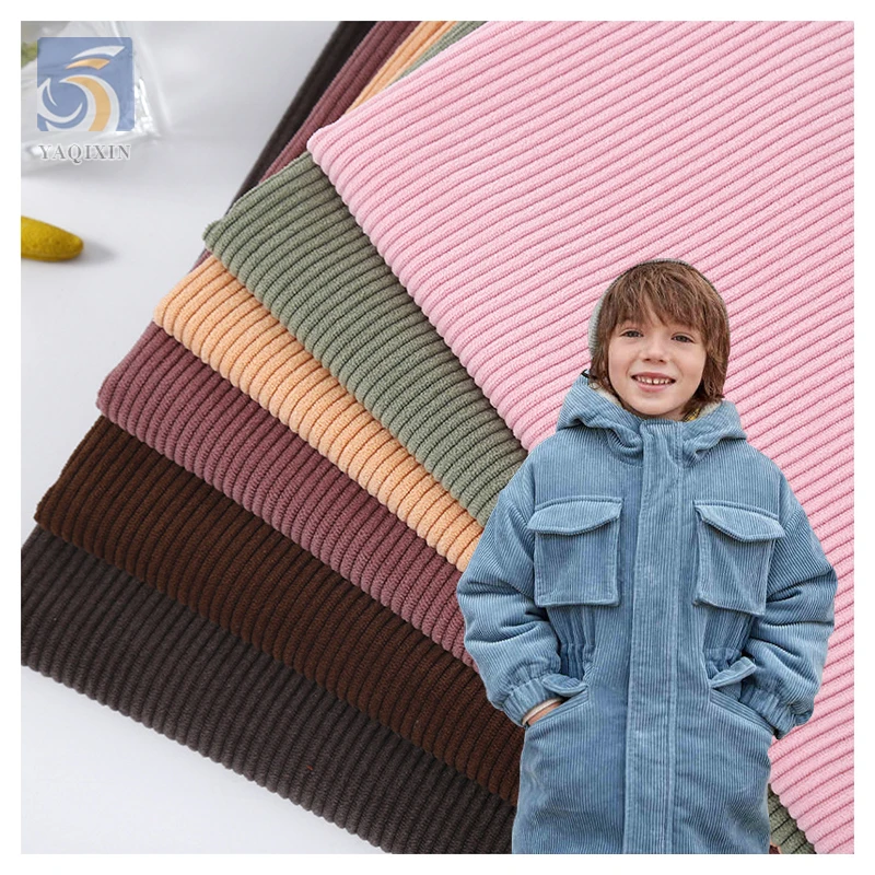 Guangzhou Supplier Wholesale Price Solid 300gsm Woven 8W Polyester Spandex Stretch Corduroy Fabric for Garment - 图片 2