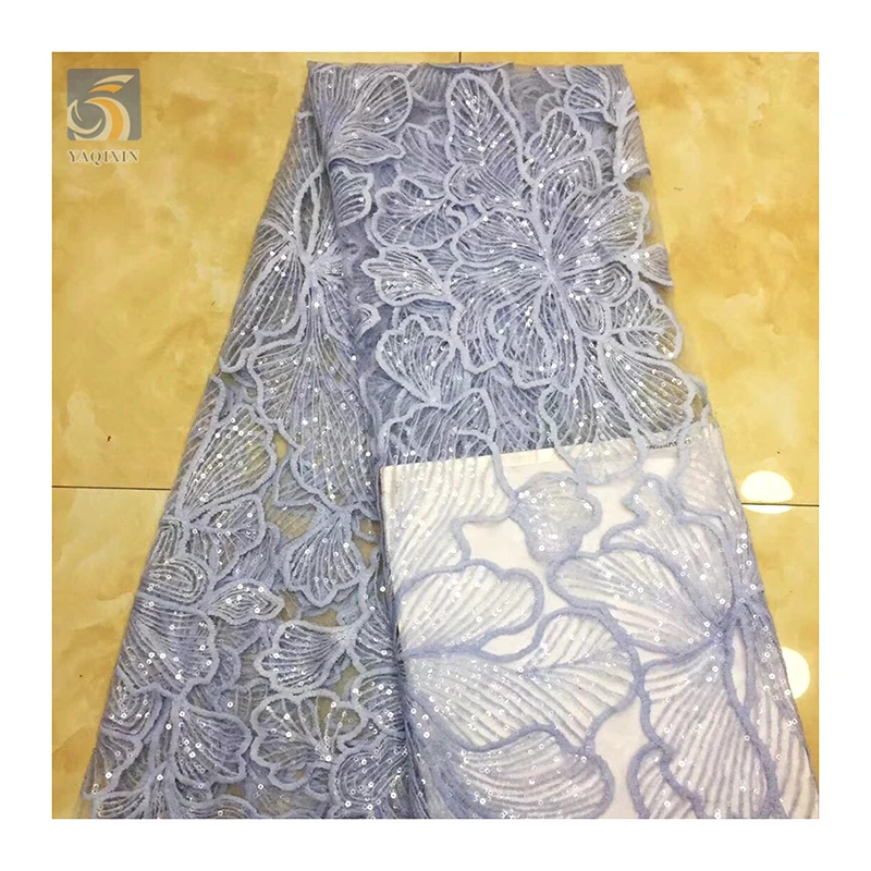 YX2703 2025 New Fashion Lace Fabric for Woman Big Flowers Embroidery Lace Fabric With Sequins - 图片 6