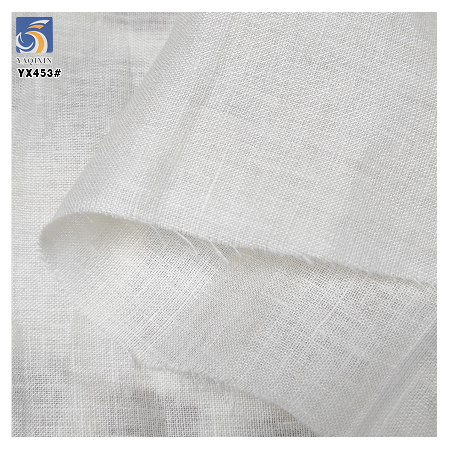 YX453 Cheap Linen Fabric Roll 140gsm Soft White 100 Pure Linen Fabric for Clothing Infant - 图片 6
