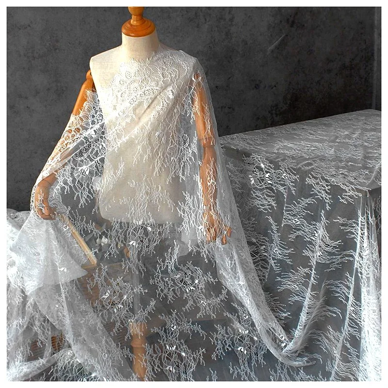 High Quality New Nylon Eyelash Lace Fabric Design Factory Lace Supplier French Lace Fashion Dress Fabric - 图片 4