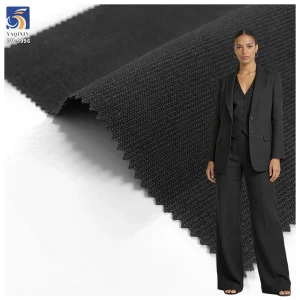 DV9996 255g Hot Selling Fashion Polyester Twill Black Suit Fabric 96% Polyester 4% Spandex Stretch Twill Fabric for Suit Pants