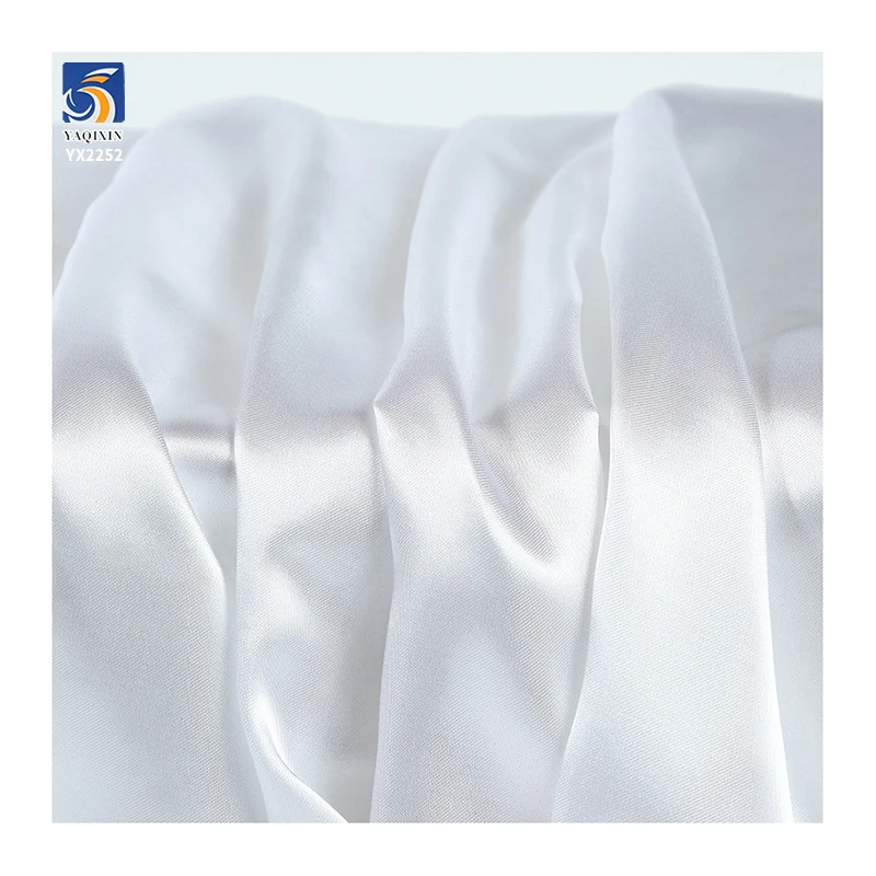 YX92# Malay Oily Glossy Dark Blue Silky Satin Fabric Charmeuse Polyester Duchess Satin Fabric for Pajamas Dress - 图片 6