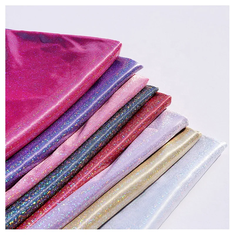 2025 Knit Polyester Spandex Lurex Fabric Shiny Stretch Silver Glitter Metallic Lurex Fabric for Swimwear/Evening Dress - 图片 6