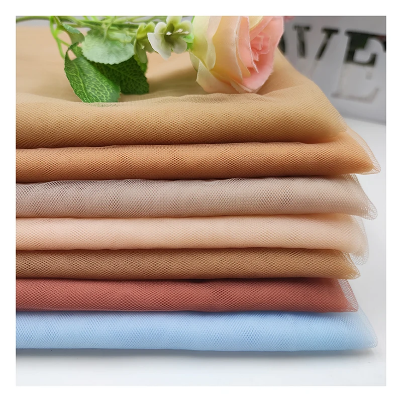 Guangzhou Zhongda Factory Price Naked Skin Tone Illusion Tulle Fabric 100%Polyester Soft Mesh Tulle Fabric for Wedding - 图片 3