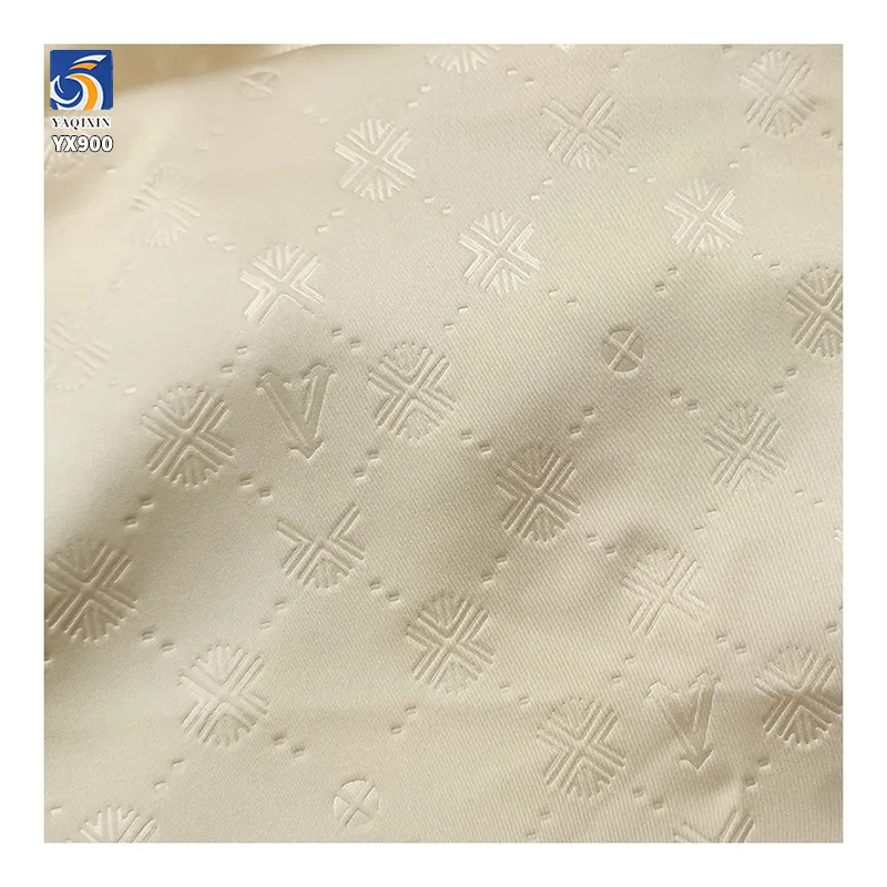 YX900 Cameroon Traditional Pattern Jacquard Satin Fabric Customizable Pattern Double-sided Satin Jacquard Fabric for Clothing - 图片 3