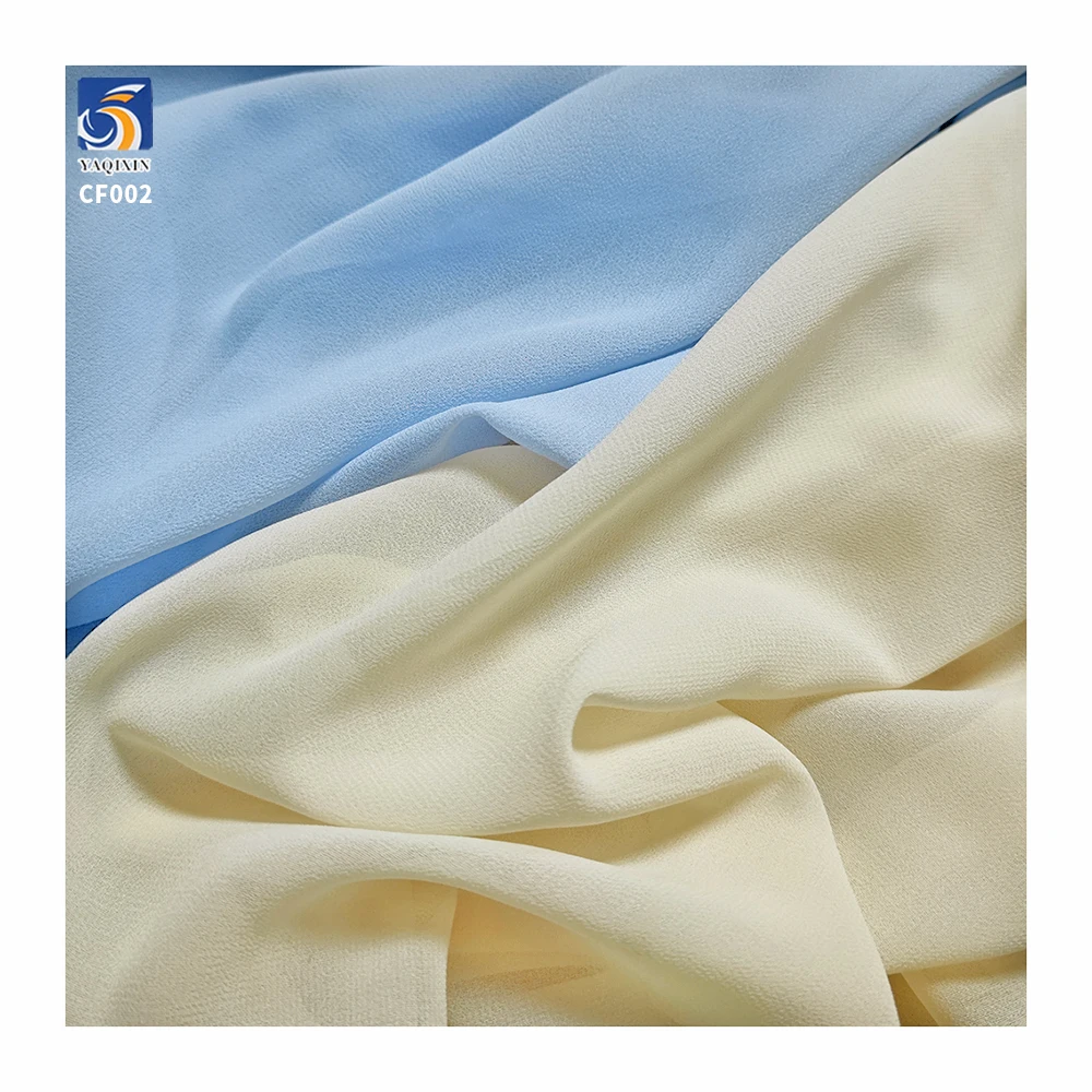 CF002 Wholesale Plain Pearl Chiffon Fabric Soft 100% Polyester Sheer Fabric - 图片 5