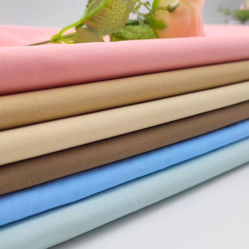A2170 Custom Peach Twill Cotton Fabrics Textile 210gsm 97%Cotton 3%Spandex Twill Fabric for Uniform - 图片 4