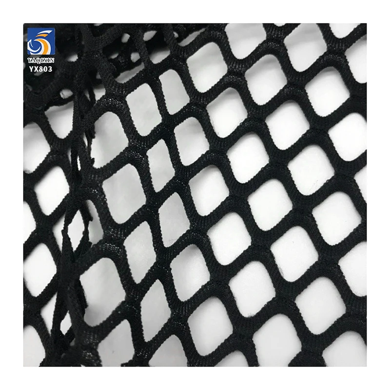 YX803 White 100% Polyester Large Diamond Grid Knitted Mesh Fabric Hollow Big Mesh Fabric for Large Size Bikini Swimsuit - 图片 6