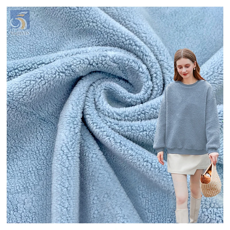 Guangzhou Manufacturer One Side Brushed Fleece Fabric Knit Anti Pill Polyester Spandex Micro Polar Fleece Fabric - 图片 3