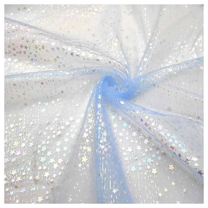 Factory Direct Meteor Shower Print Illusion Flash Tulle Foil Film Printed Fabric Children's Clothing Fashion Design - 图片 6