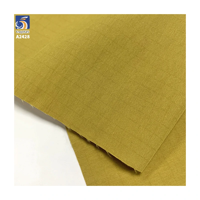 A2428 105g/m² 78% Cotton 22% Nylon Blended 0.5cm Single-Line Plaid Sand Washed Cotton Fabric Summer Shirt Dress Fabric - 图片 4