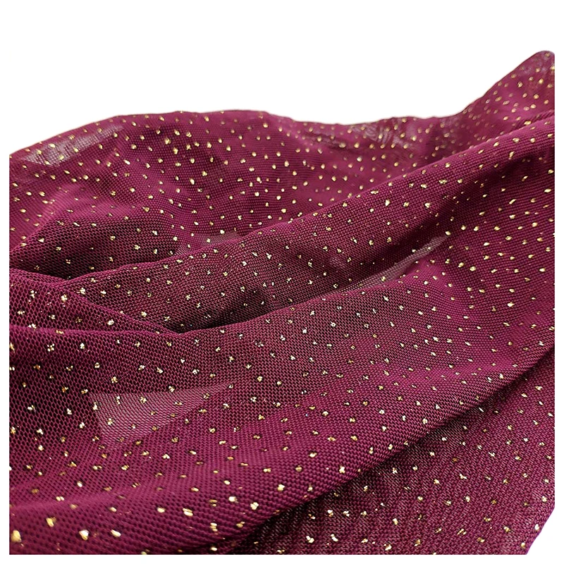 YDM13 4 Way Stretch Glitter Mesh Fabric Soft Sheer Power Net Mesh Fabric With Sparkles - 图片 4
