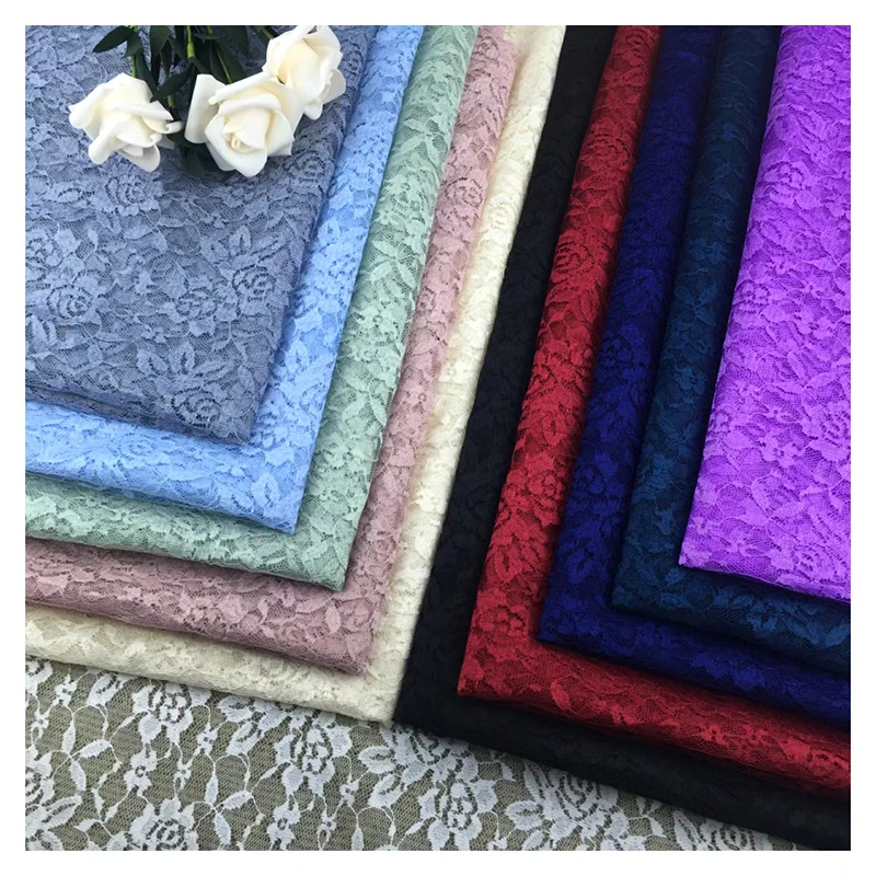 2025 New Lace Fabrics and Textiles 100 Polyester Jacquard Chantilly Lace Fabric African Rose Floral Mesh Lace Fabric - 图片 4