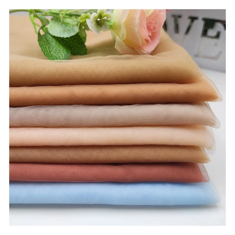 ZP-7 China Wholesale Naked Skin Tone Nylon Illusion Tulle Fabric 100% Nylon Soft Mesh Tulle Fabric for Wedding - 图片 6