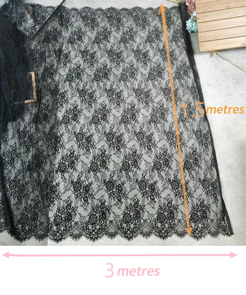 YX2642 Chinese OEM Wholesale Price White Lace Fabric Embroidery by the Pieces 1.5M*3M Eyelash Lace Fabric Textile - 图片 5
