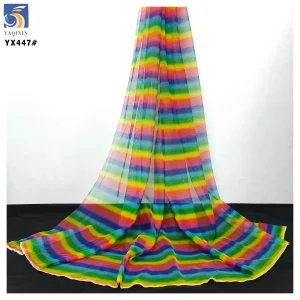 YX447 New Trends Digital Printing Mesh Rainbow Tulle Fabric Polyester 45A Soft Tulle for Pet Clothes and Headwear