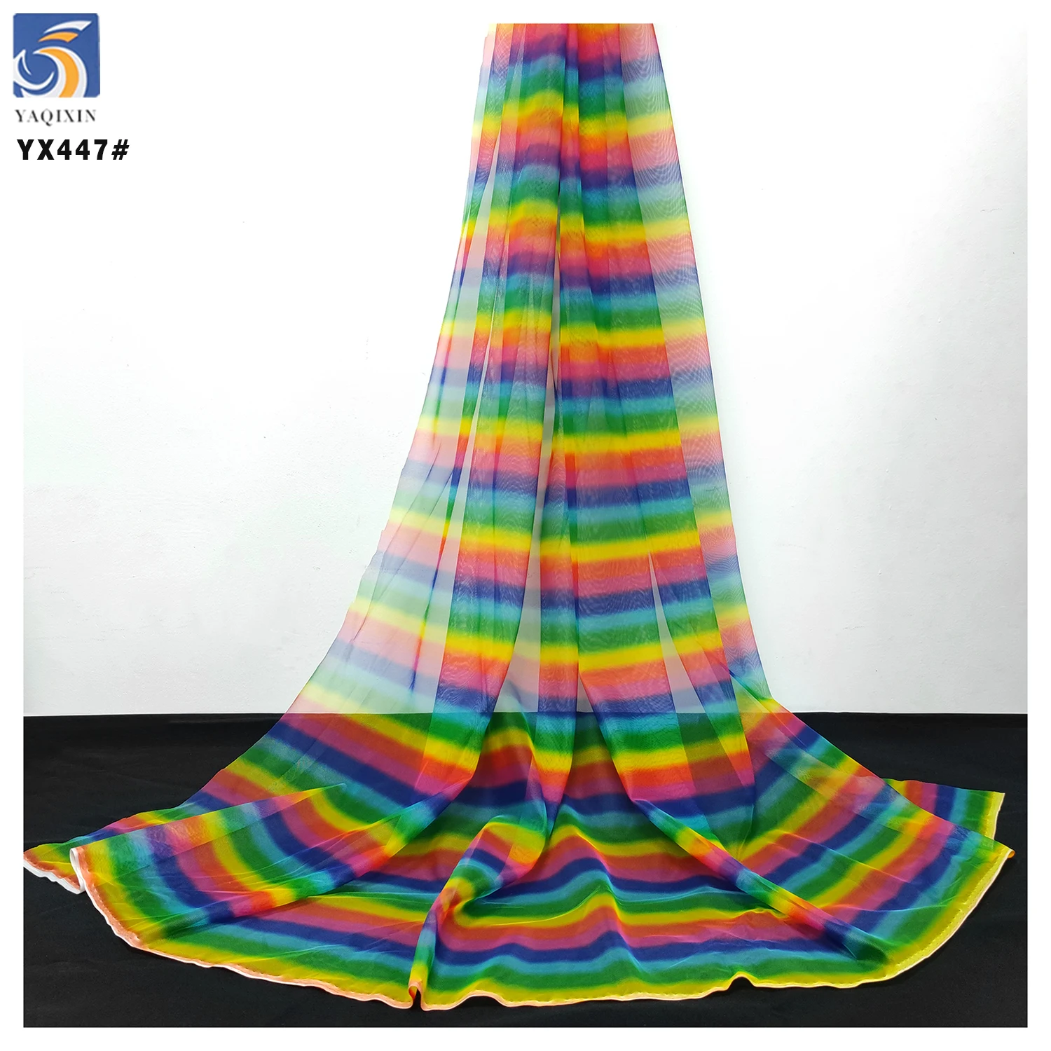 YX447 New Trends Digital Printing Mesh Rainbow Tulle Fabric Polyester 45A Soft Tulle for Pet Clothes and Headwear