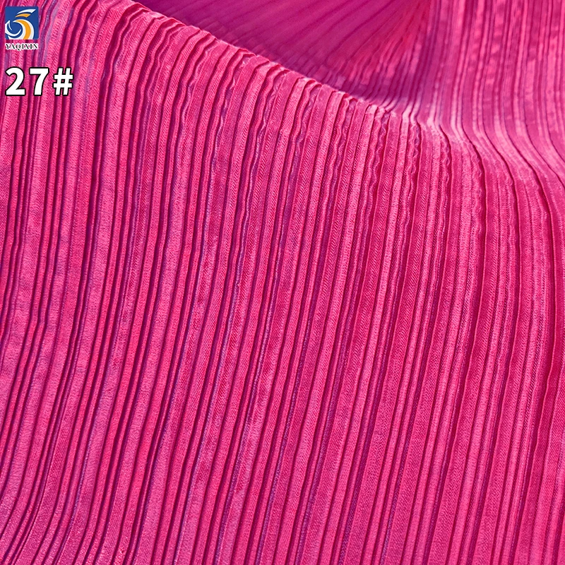 YX652-2 Luxury 150gsm Glittery Liquid Satin Pleated Fabric 100% Polyester Stretch for High-End Garment Skirt Home Decor - 图片 4