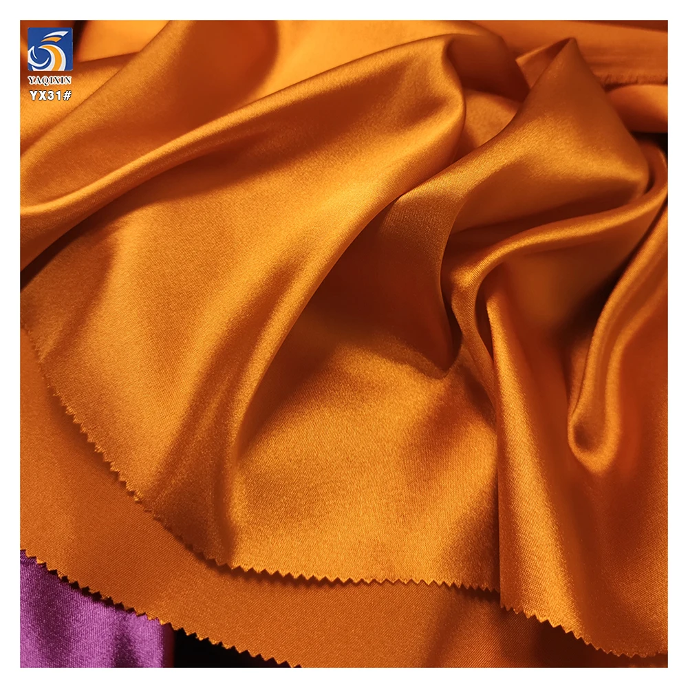 YX31 100gsm 100% Polyester Paradise Satin Fabric Soft Shiny Paradise Charmeuse Satin Fabric for Sexy Pajamas/Clothing/Dress - 图片 4