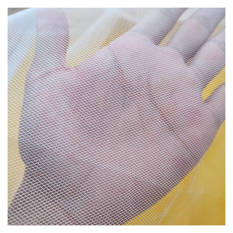 Guangzhou Zhongda Wholesale Price 75D 100%Polyester Stiff Tulle Diamond Hard Mesh Fabric for Wedding - 图片 5
