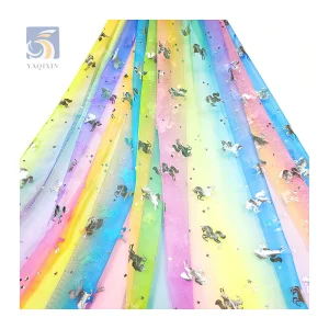 JJ23211 Etsy Popular Children Stage Skirt Dress Fabric DIY Designer Chinese Three-Color Gradient 100 Polyester Tulle Lace Fabric