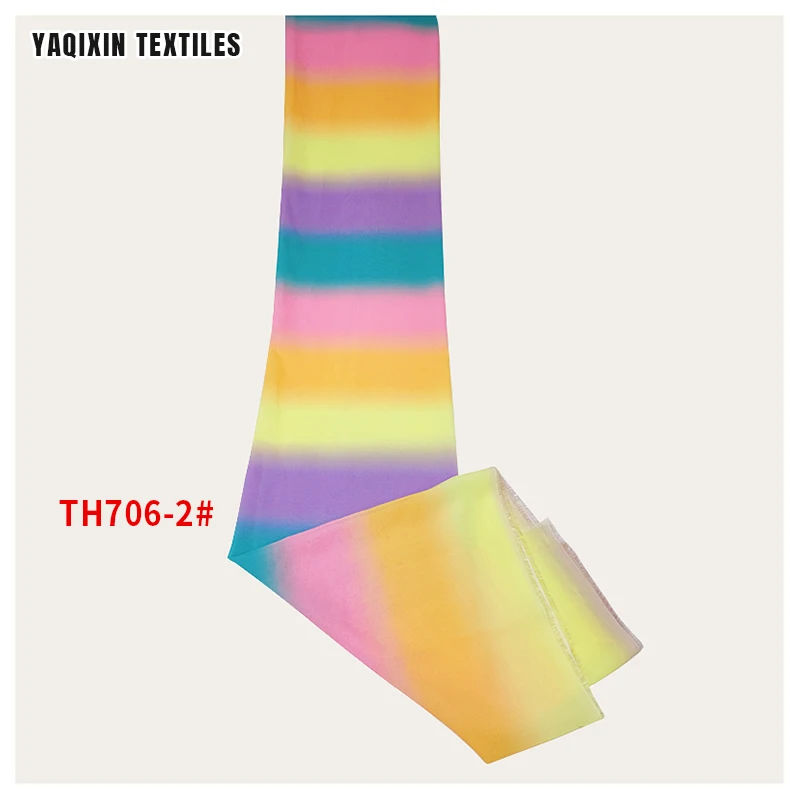 TH706-2 YAQIXIN Textile Designer Luxury Poly Material Gradient Dye Woven Pearl Chiffon Fabric for Wedding Decoration - 图片 3