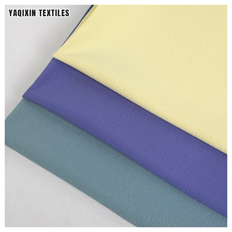 YX70# White Soft Airflow Crinkle Cey Crepe Fabric for Clothing Polyester Spandex 4 Way Stretch Crepe Fabric - 图片 5
