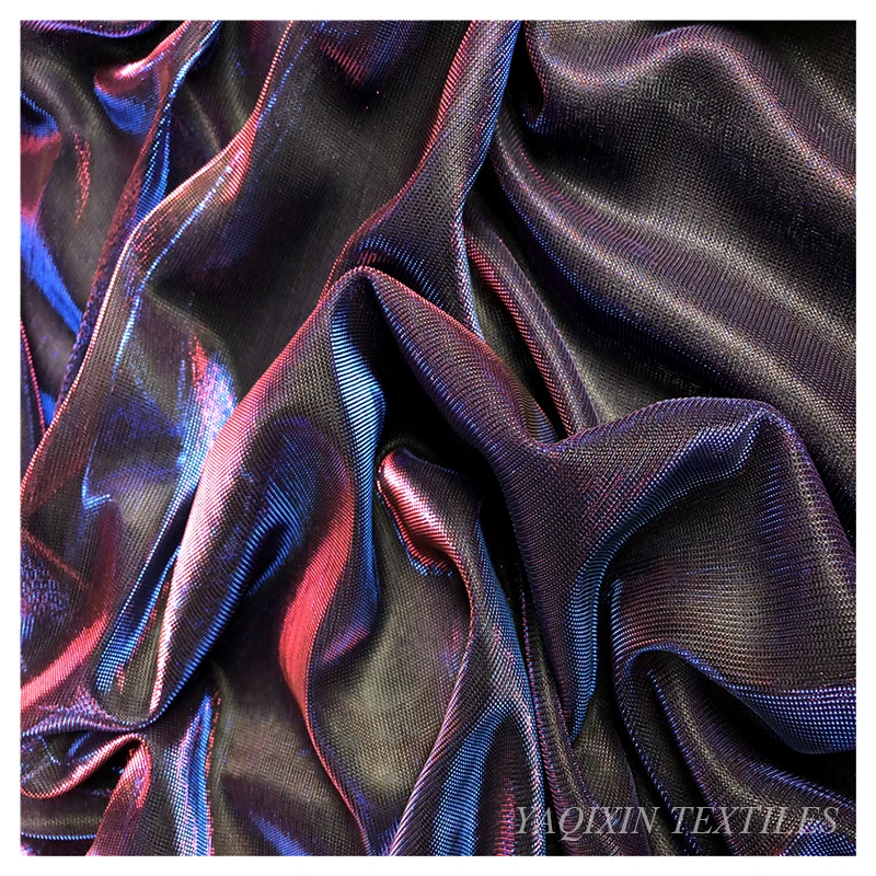 YX2138 Hot Sale 100% Polyester Shiny Glitter Mesh Lurex Fabric Elastic Moonlight Woven Mesh Stretch Fabric for Party Dress - 图片 6