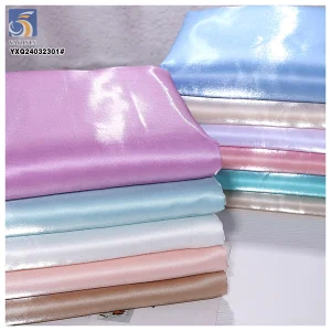 High Quality 150gsm 100% Polyester Satin Fabric Shiny Black Liquid Satin Fabrics