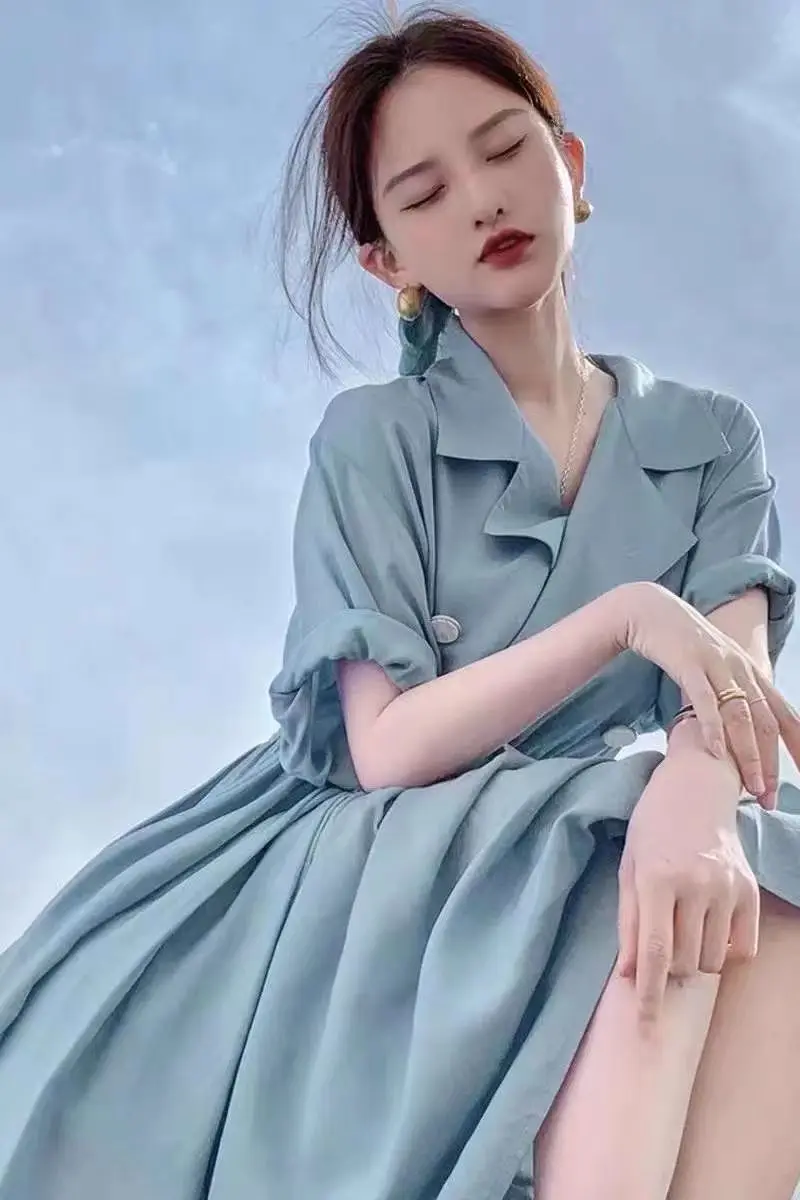 Casual Soft 280gsm Thick Stretch 95%Polyester 5%Spandex Chiffon Fabric High-End Suit Material Fabric for Women - 图片 6