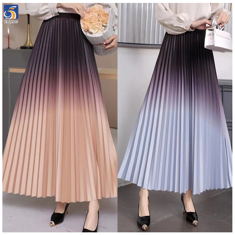 YX506-2 Factory Custom Asymmetric Pleated Print Fabric Satin Velvet Nigerian Dress Cut to Size/fish Cut Dress Velvet - 图片 3