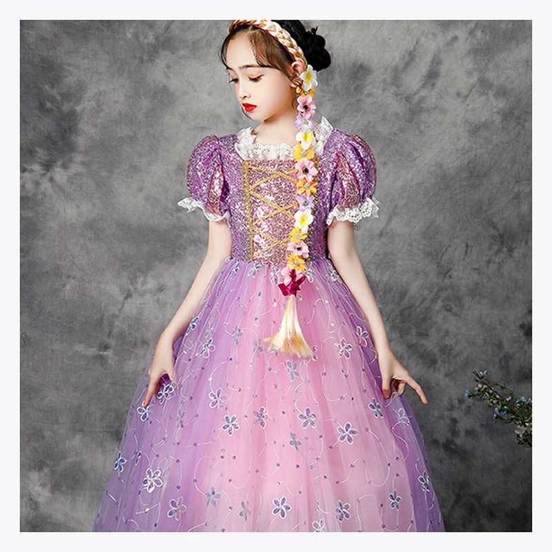 SCX001 Hot Selling Five Petal Flower Pink Sequin Fabric Embroidery Tulle Mesh Fabric Girl Clothing Fabric - 图片 6