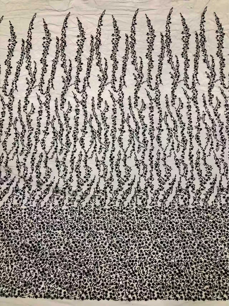 YX953 Cheapest Glitter Lace Materials Fabric Textile 2026 Fashionable New Beaded Sequins Lace Mesh Tulle Fabric for Wedding - 图片 6