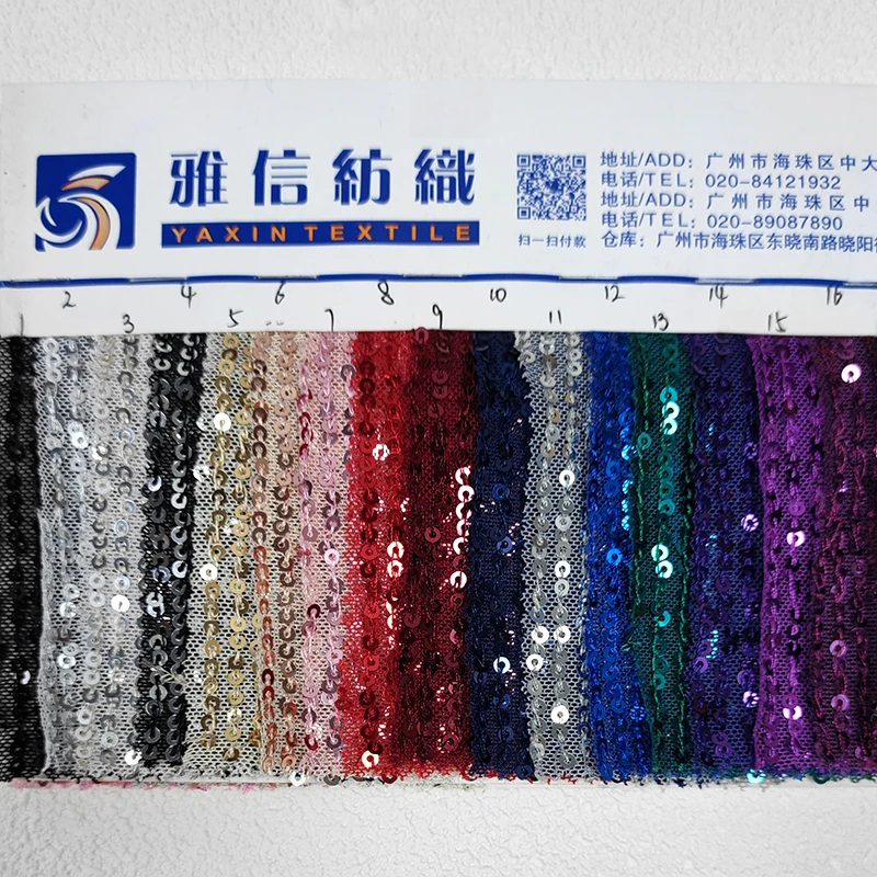Wholesale Prices 4 Way Stretchy Sequin Fabric Bling Bling 3mm Glitter Sequin Stripe Fabric for Fashion Dress - 图片 5