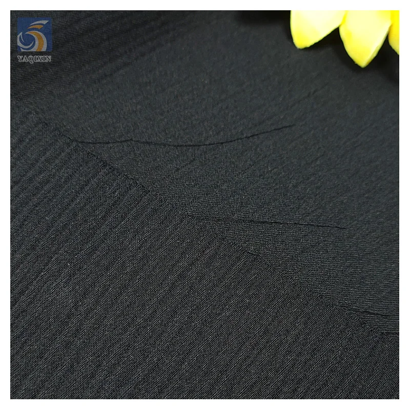 Guangzhou Soft Polyester Chiffon Nida Zoom Fabric for Abaya Muslim Women Fabrics Wholesale Price Dubai Black Custom Woven 150CM - 图片 4
