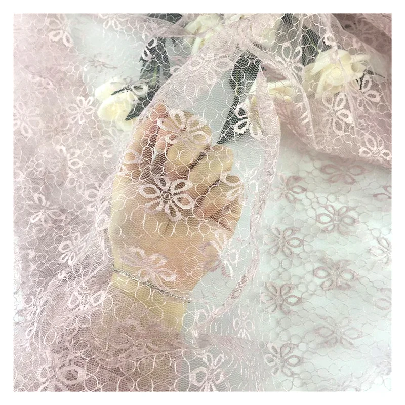 LST27 Hot Selling Beautiful Polyester Chantilly Lace Fabric Jacquard Multicolor Lingerie Fabric With Wholesale Price - 图片 6