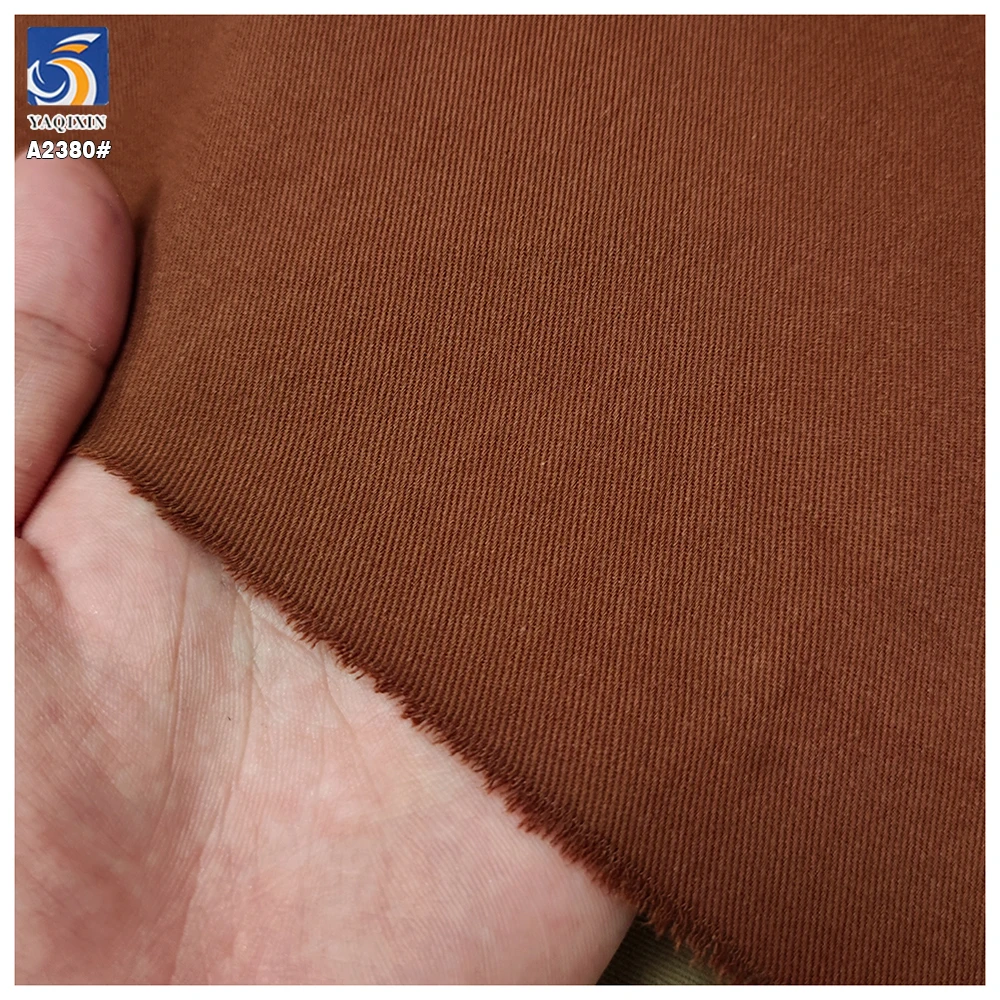 A2380 Best Selling 185gsm Lightweight Washed Super Soft Twill Solid Color 100 Cotton Fabric Woven Garments - 图片 4