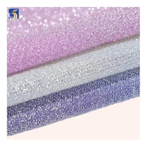 YDM003 Silver Glitter Wedding Tulle Soft 4 Way Stretch Shiny Power Mesh Fabric for Dress/Lingerie