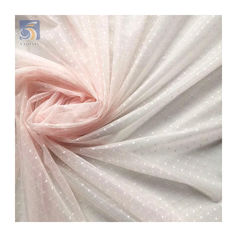 High Quality Polyester Mesh Jacquard Swiss Dots Fabric Vintage Veiling Fabric Bridal White Veil Tulle Fabric - 图片 4