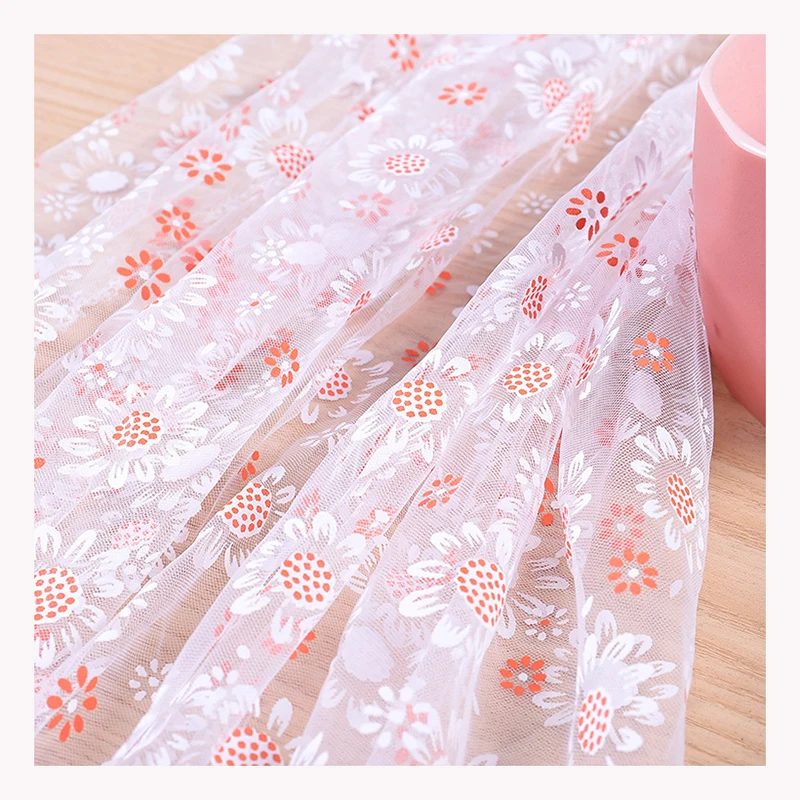 Baby Custom Print Fabric Flowers Sunflower Daisy Printing Mesh Fabric Soft Tulle for TuTu Skirts - 图片 6