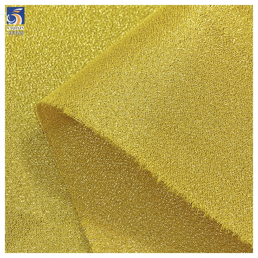 YX1363 145CM 110gsm Latest 2026 Knitted Reflective Laser Glitter Lurex Fabric for Formal Wear Stage Costume - 图片 2